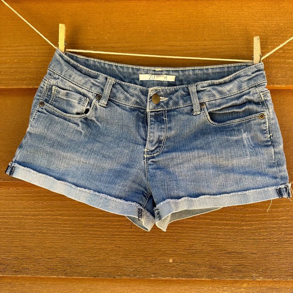 21 Denim Jorts Cuffed Jean Shorty Medium Blue Shorts Size 26